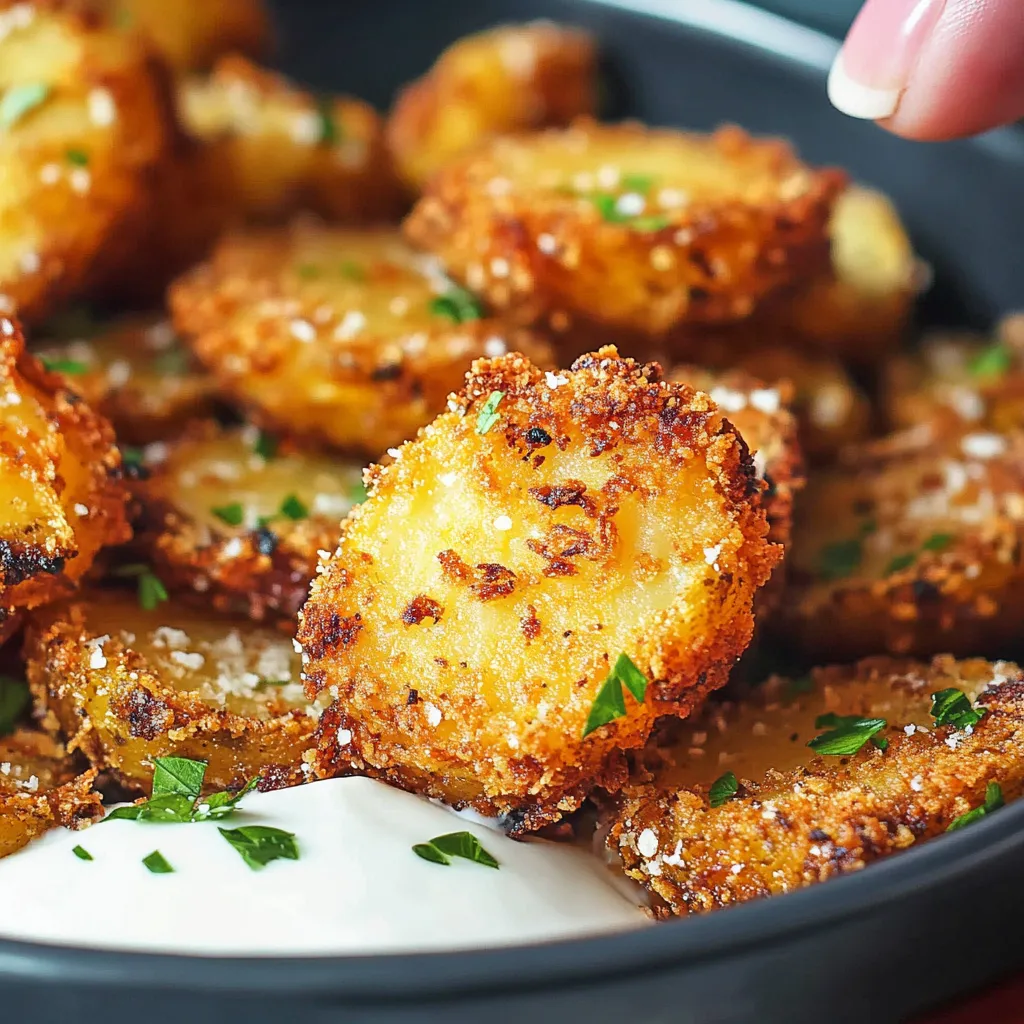 Golden-brown potatoes featuring a crispy cheese coating, baked until perfectly done for a social media sensation side dish.