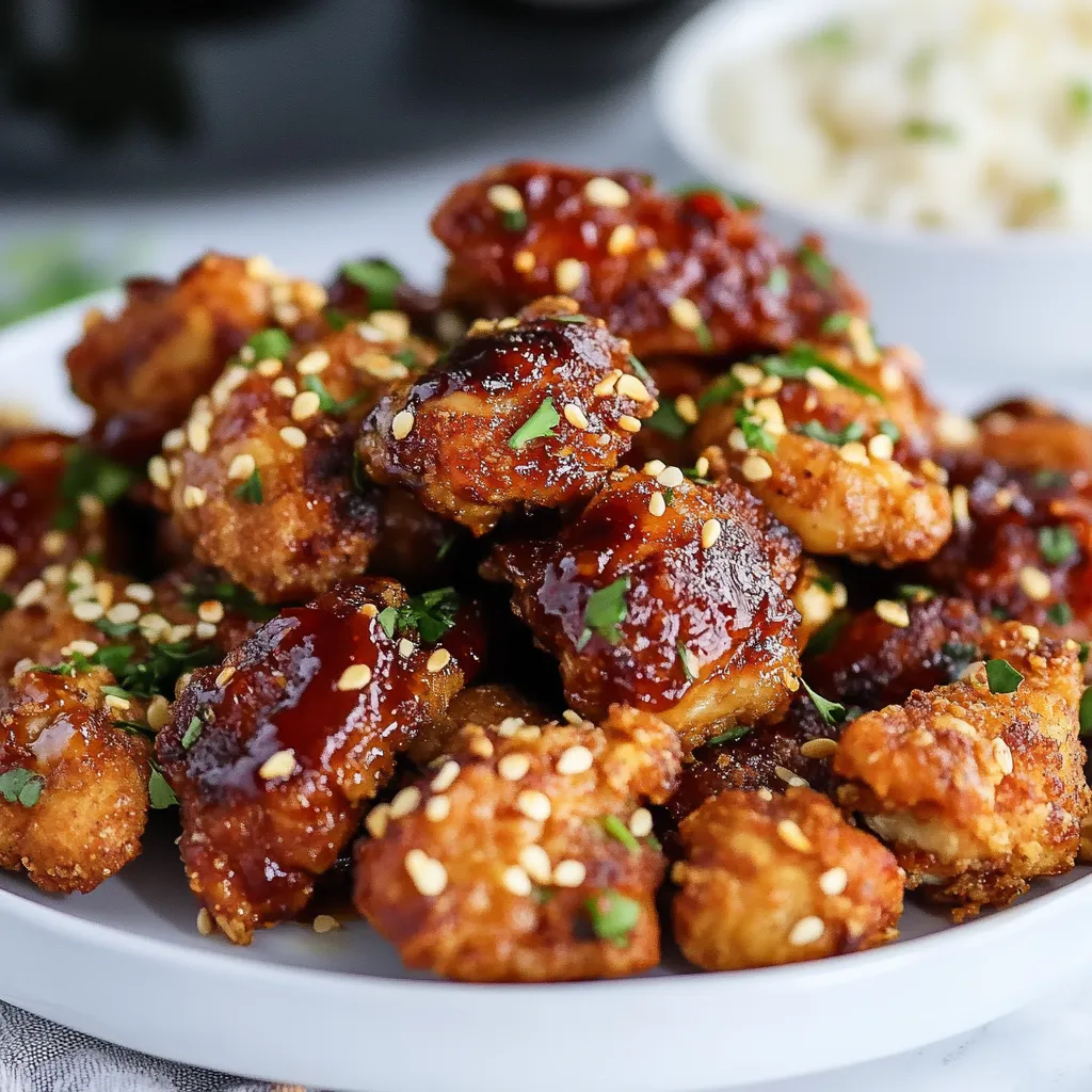 Golden air fryer chicken bites that are juicy inside and crisp outside, ideal for any occasion.