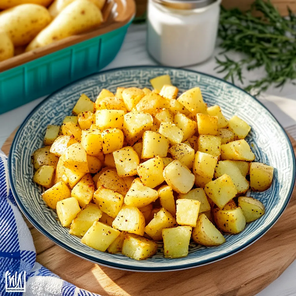 Golden diced potatoes, crispy and seasoned to perfection for a quick air-fry side dish.