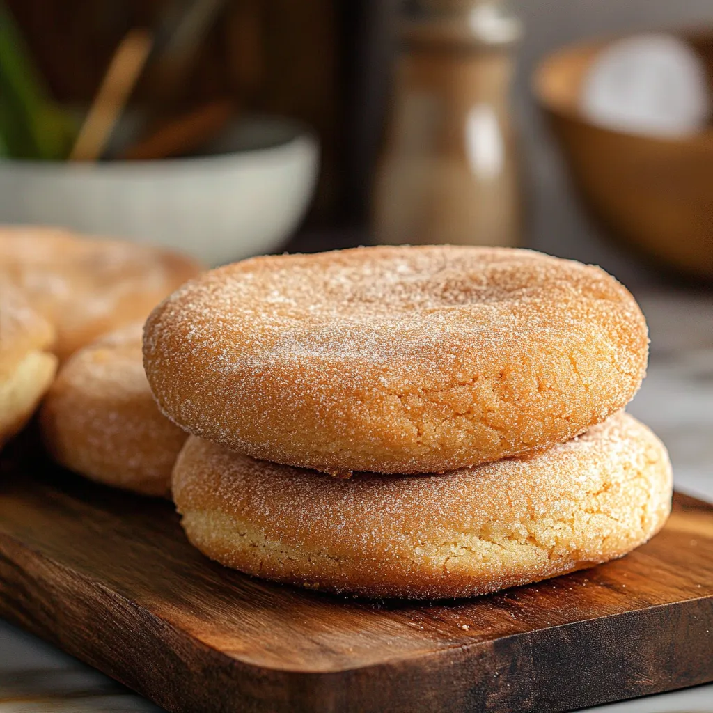 Soft churro-inspired cookies filled with cheesecake and dusted in cinnamon sugar.
