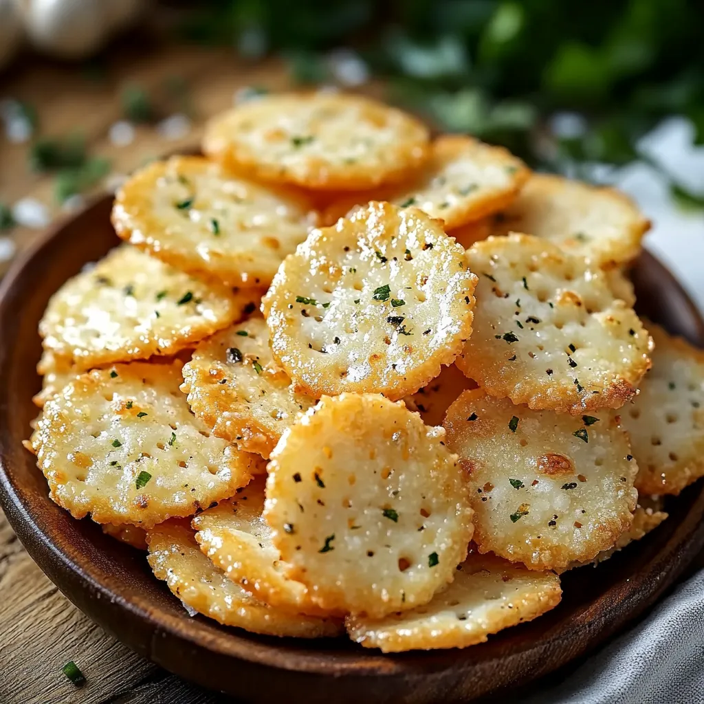 Savory Garlic Ritz crackers, baked to perfection for a simple yet tasty snack.