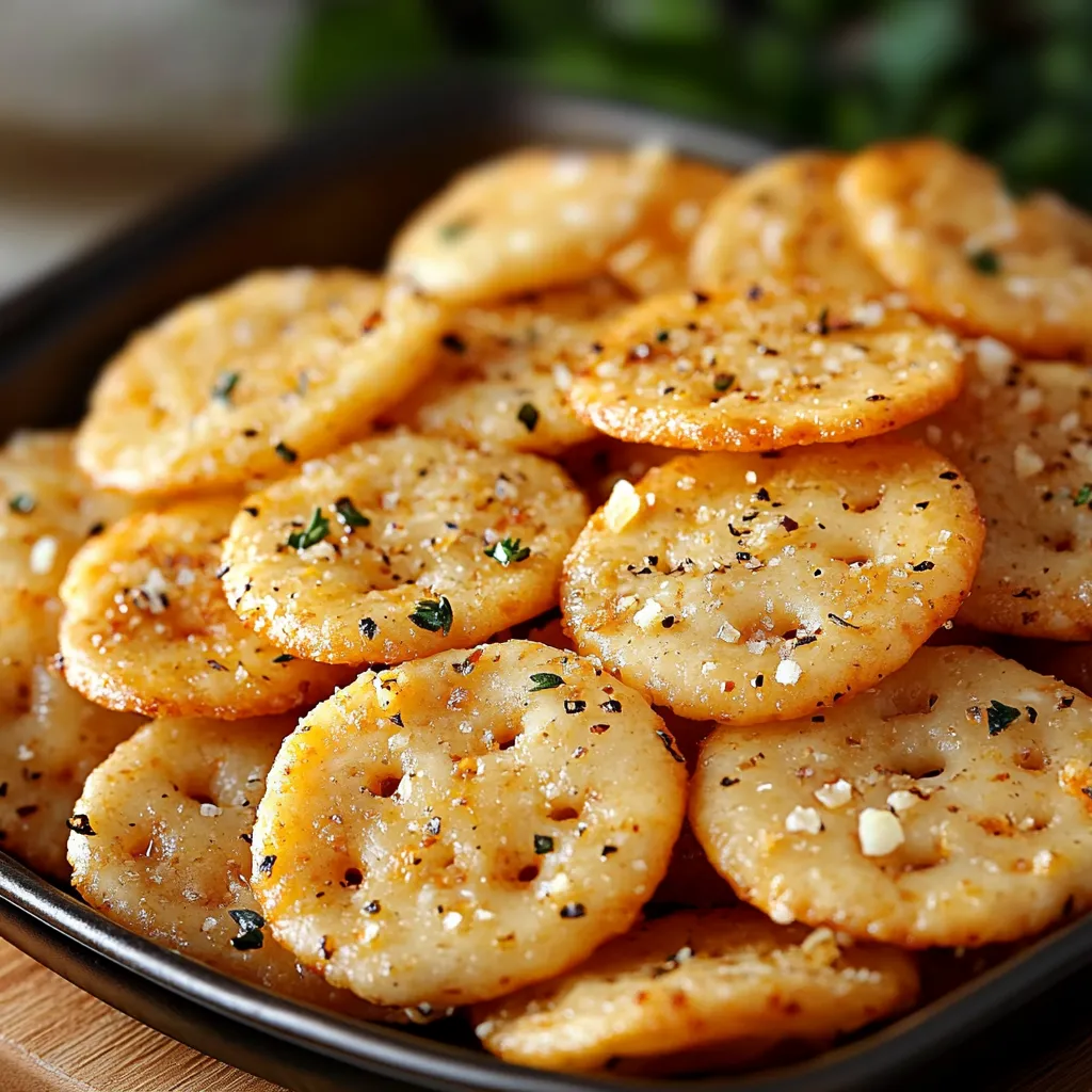 Garlic Ritz snacks, a crunchy and easy-to-make recipe packed with bold flavors.