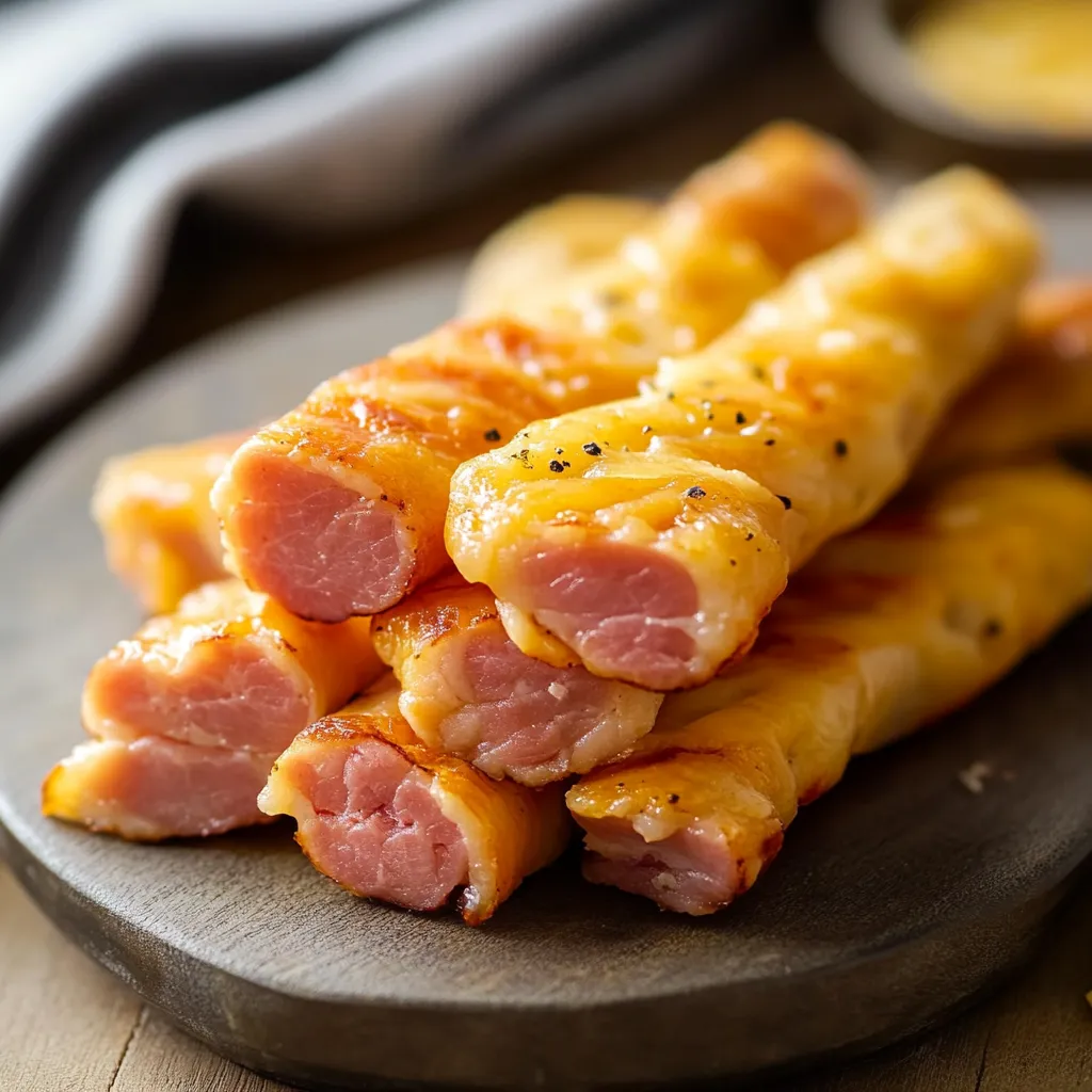 Crispy ham and cheese sticks, a delicious appetizer or snack for any event.