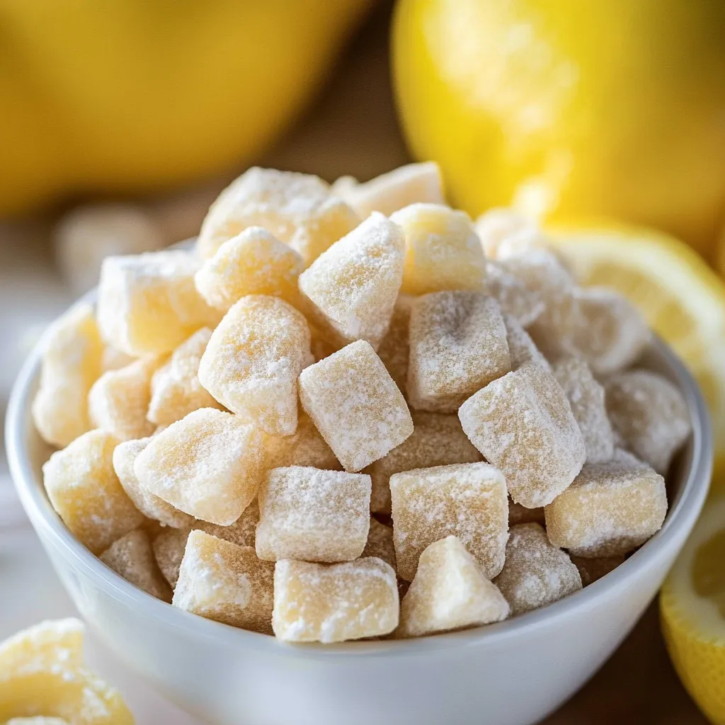 Lemon-flavored puppy chow, a fun and easy treat with a citrusy twist.