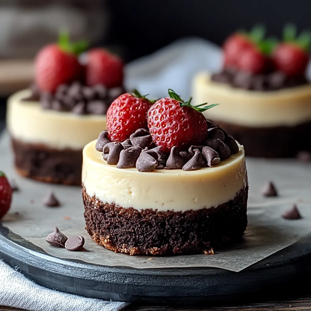 Delicious two-layer mini desserts combining brownie bases with creamy cheesecake tops.