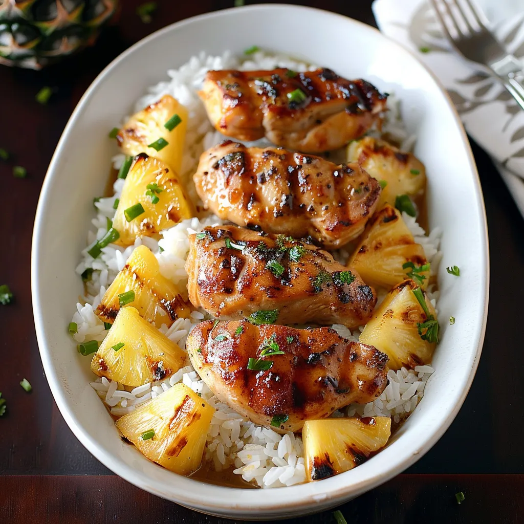 Juicy chicken with pineapple and rice, an easy tropical-inspired meal.