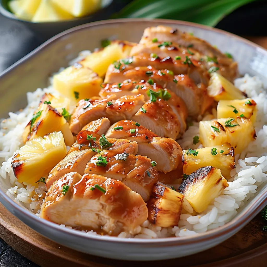 Pineapple chicken with rice, an easy flavorful meal bursting with bold taste.