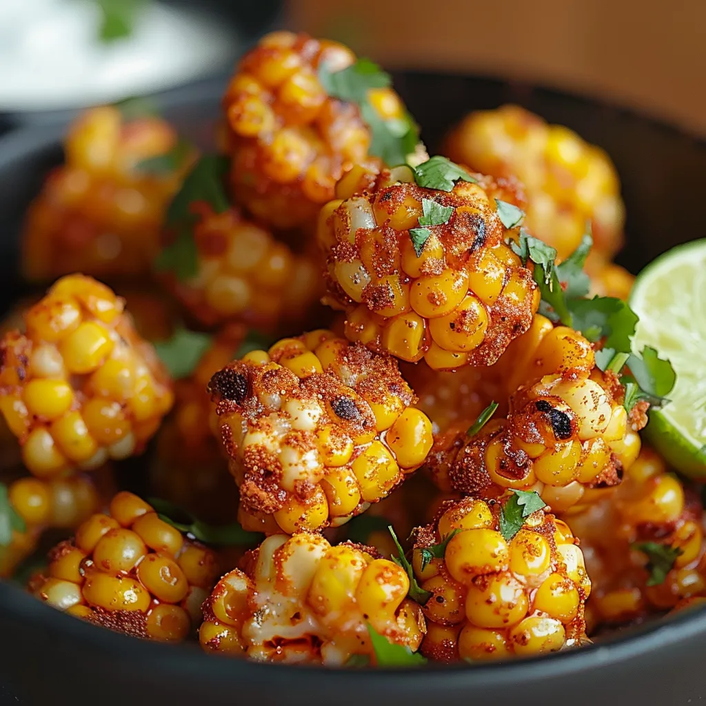 Tasty Mexican corn bites with spicy kick, ready to serve at your next party.