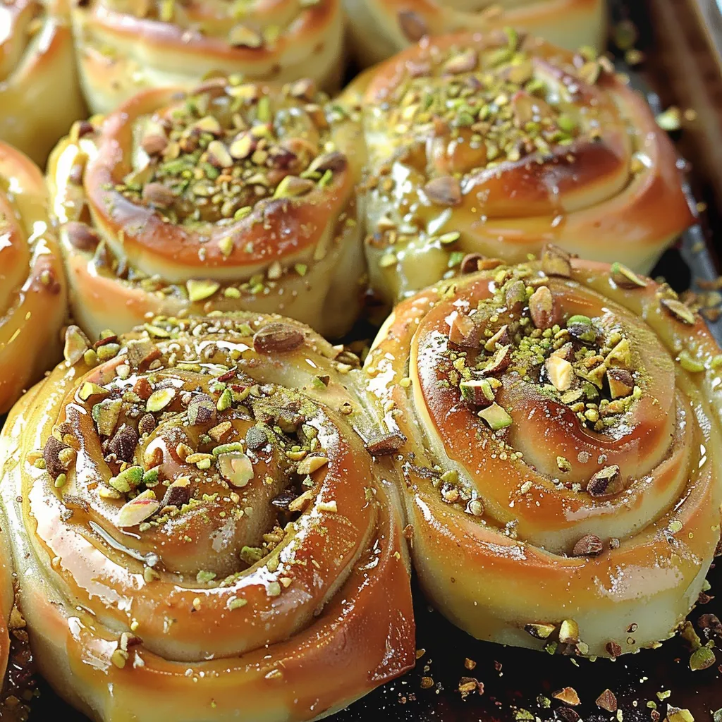 Delicious pistachio rolls, a perfect balance of nutty flavor and soft pastry.