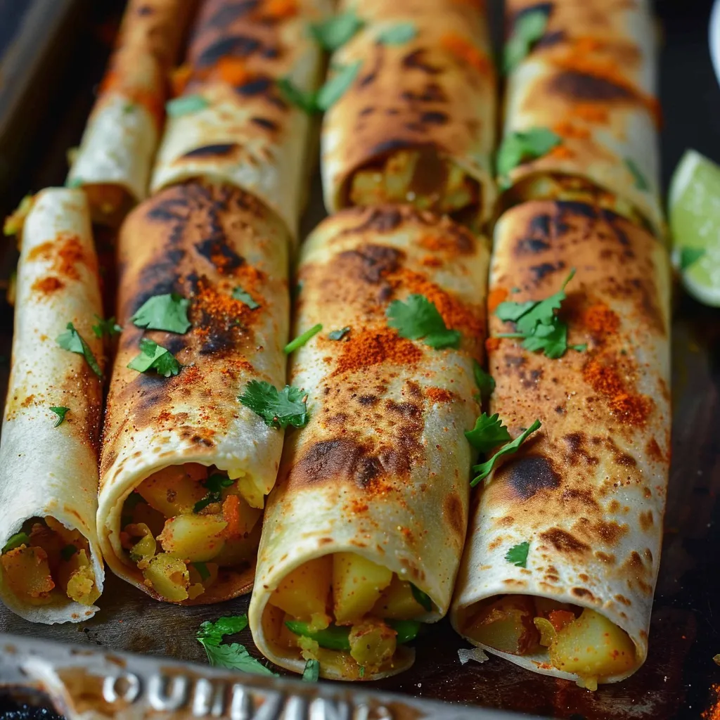 Golden baked vegan taquitos packed with flavorful veggie filling, perfectly crisped.