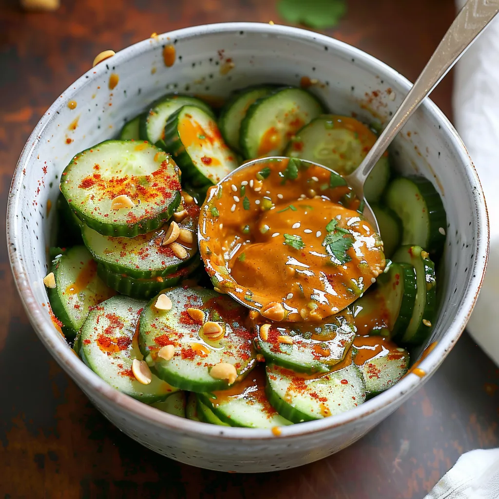 Homemade Peanut Chili Crisp Cucumber Salad