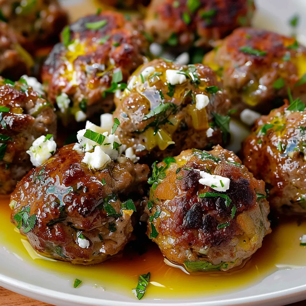 Juicy Greek lamb meatballs seasoned with herbs and spices, perfect for any meal.