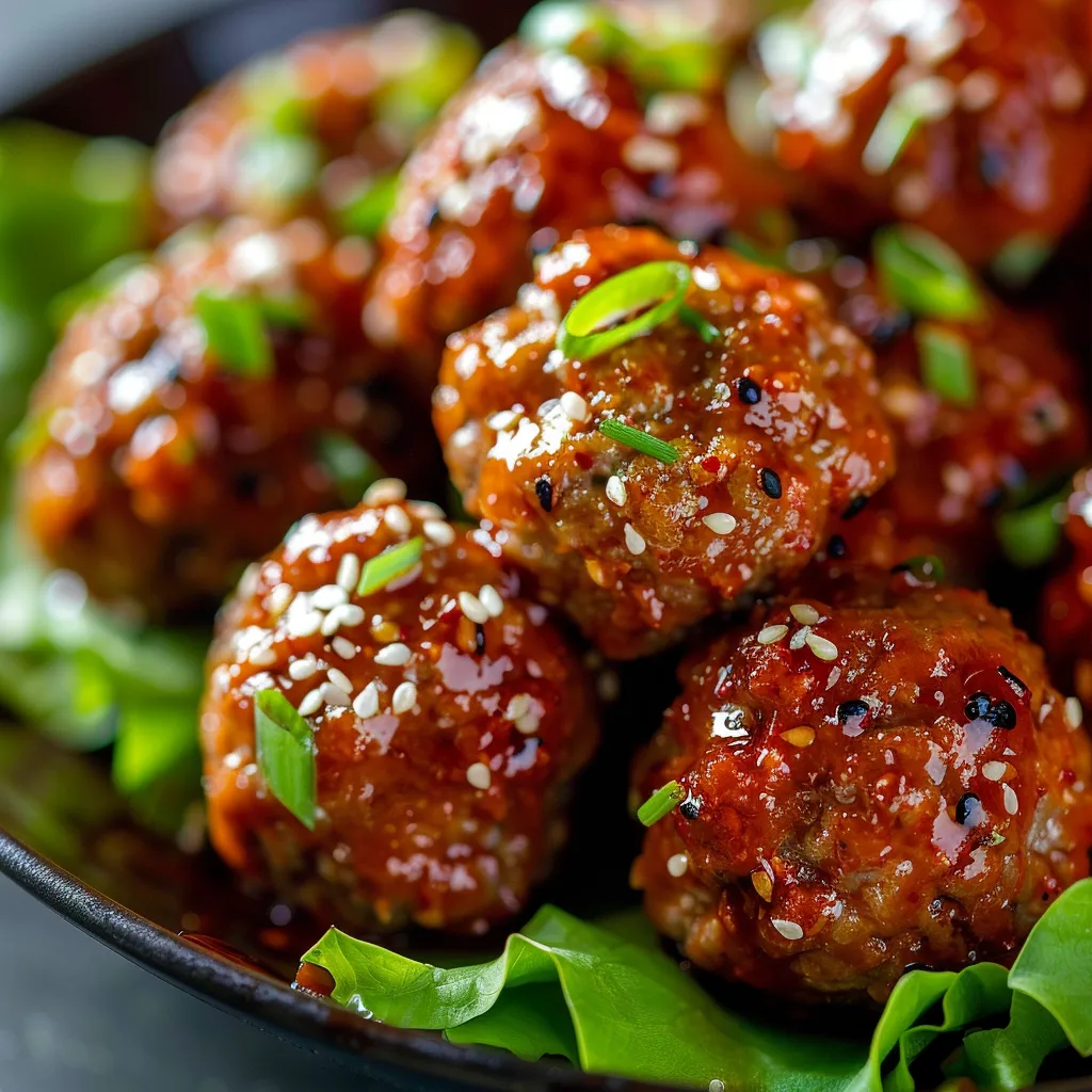 Tasty Korean meatballs bursting with bold flavors and covered in yummy sauce.