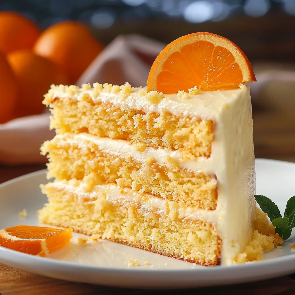 Tender juicy orange cake with a light glaze on top for extra citrus kick.