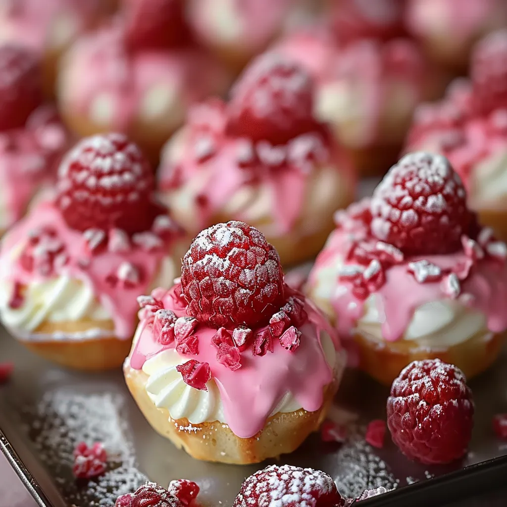 Tasty mini pastries filled with raspberry and cream cheese mixture.