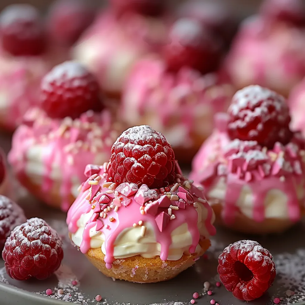 Mini pastries with raspberry filling and cream cheese, perfect for snacking