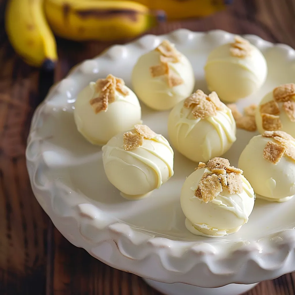 A plate with cookies, banana, and a sweet treat.