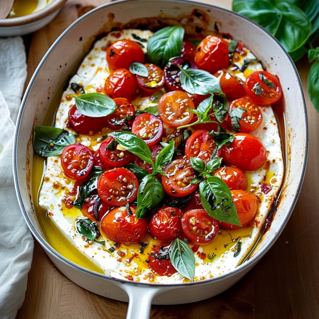 A delicious dish of tomatoes and basil in a pan.