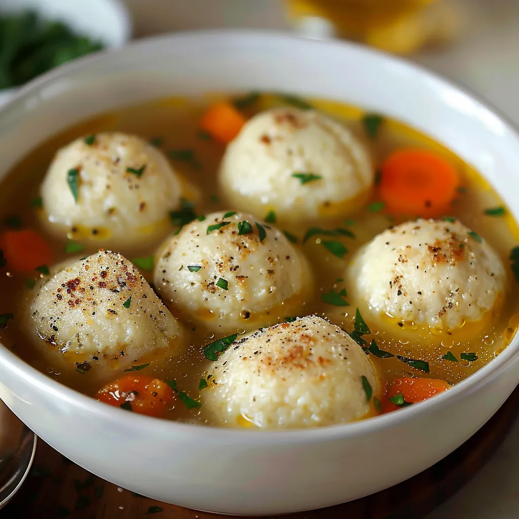 A bowl of soup with meatballs and carrots.
