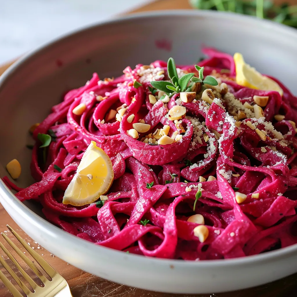 Pasta topped with lemon and greens.