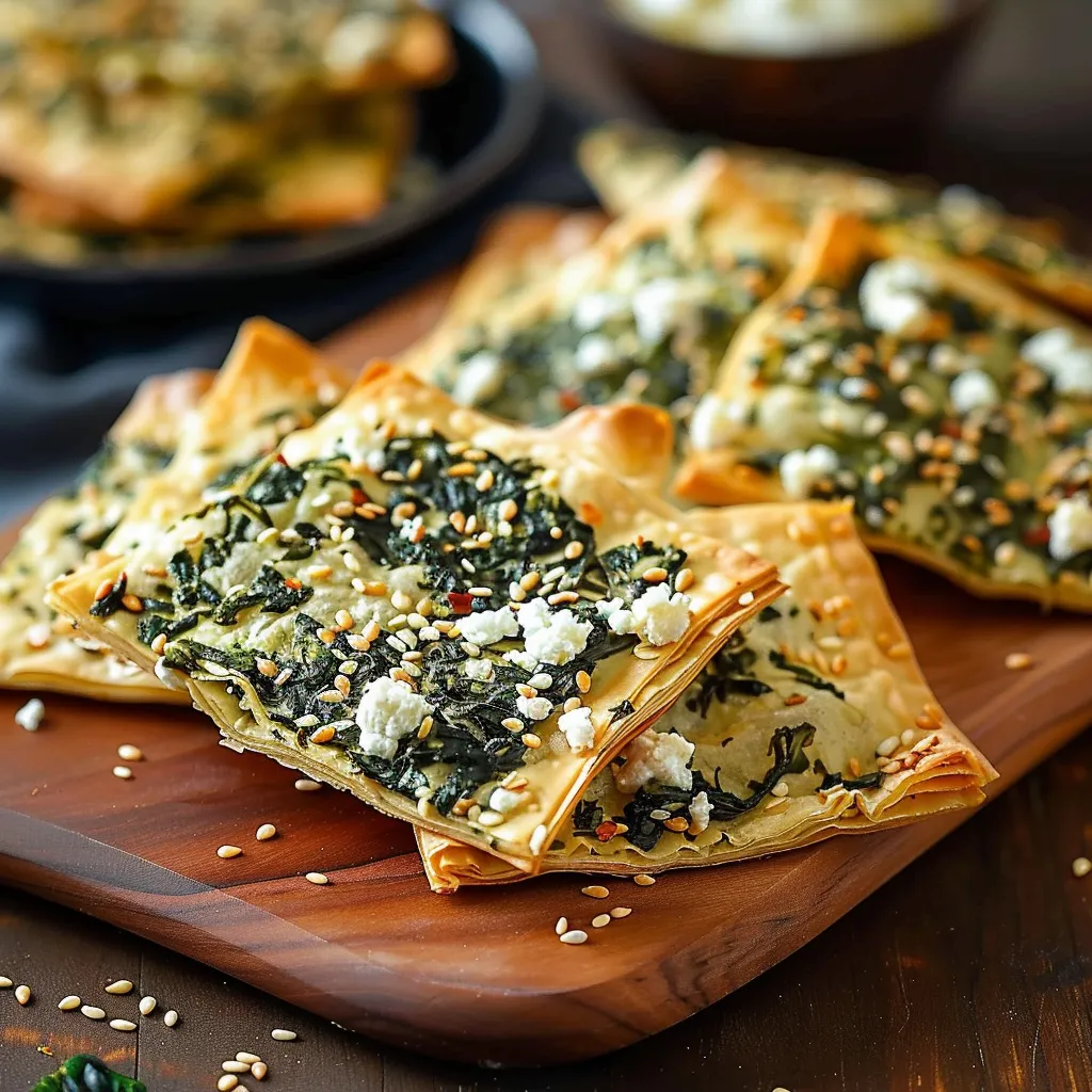 A plate of food with a blue cheese and spinach filling.