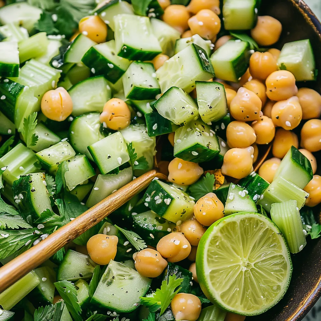 A bowl of crisp vegetables paired with a wooden spoon.