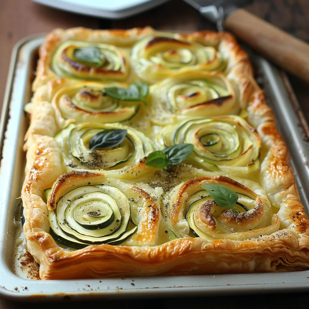 A zucchini and cheese quiche.