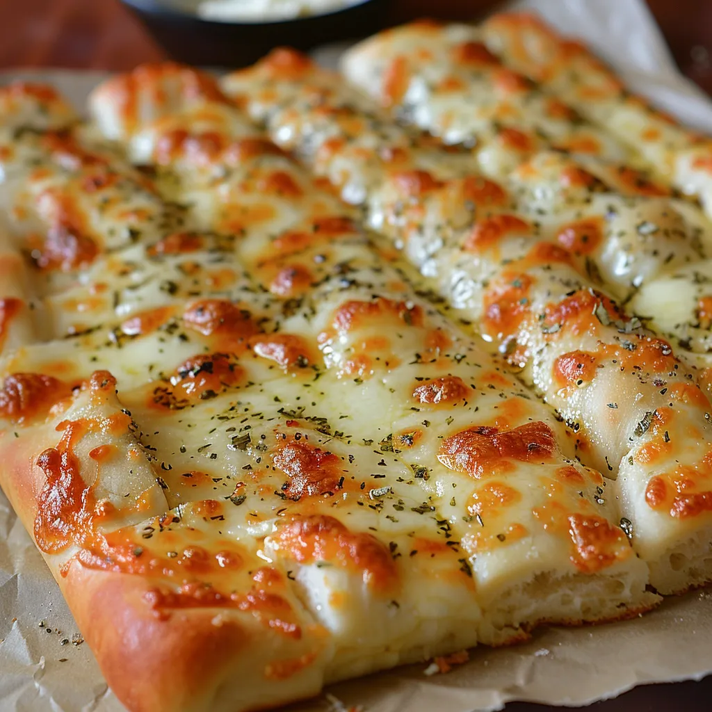 A cheese and herb pizza on a paper towel.