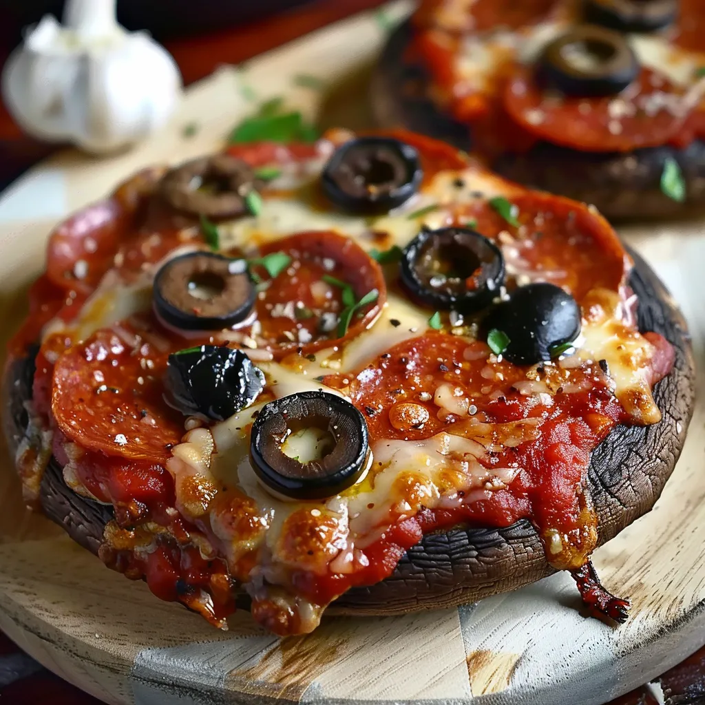 A pizza on a wooden board.