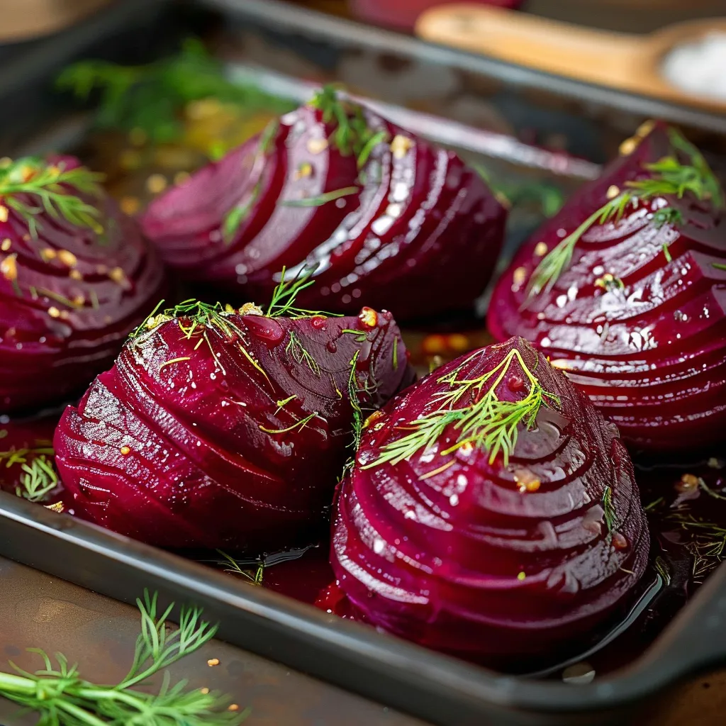 A pan of beets on a stove.