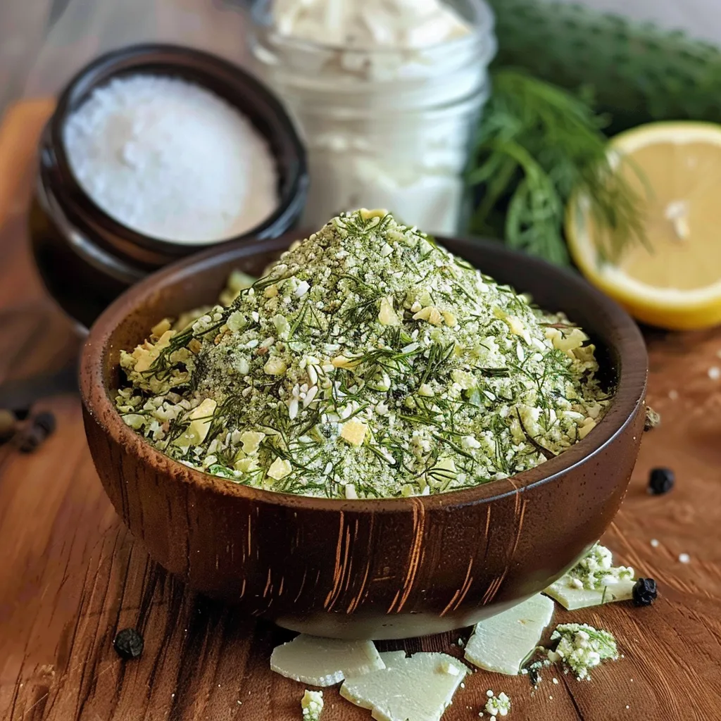 A bowl of spices and herbs.