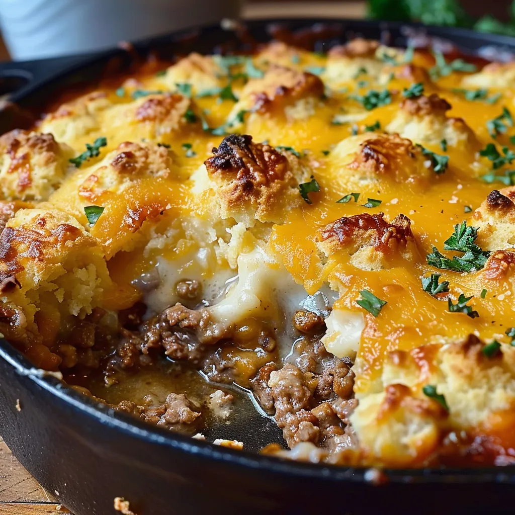 A pan of food with a green herb on top.
