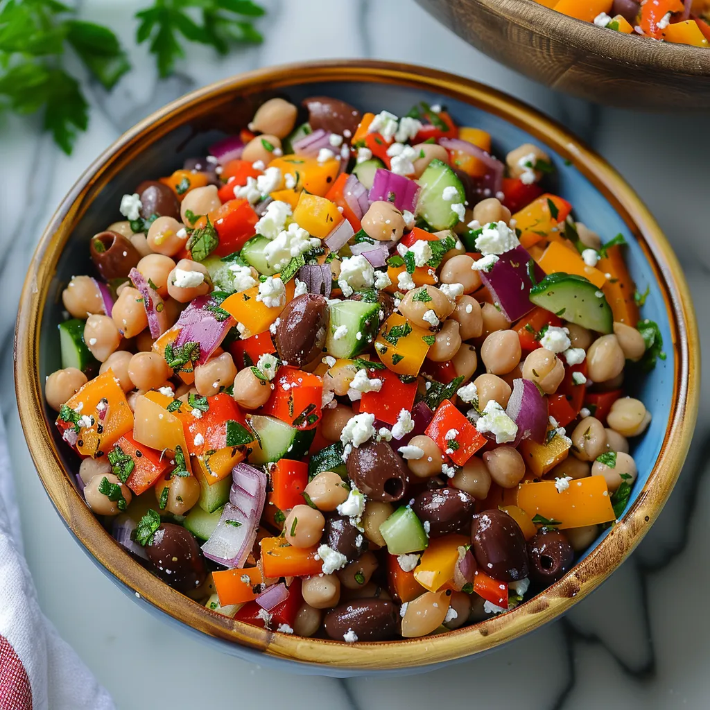 A bowl of vegetables with feta cheese.