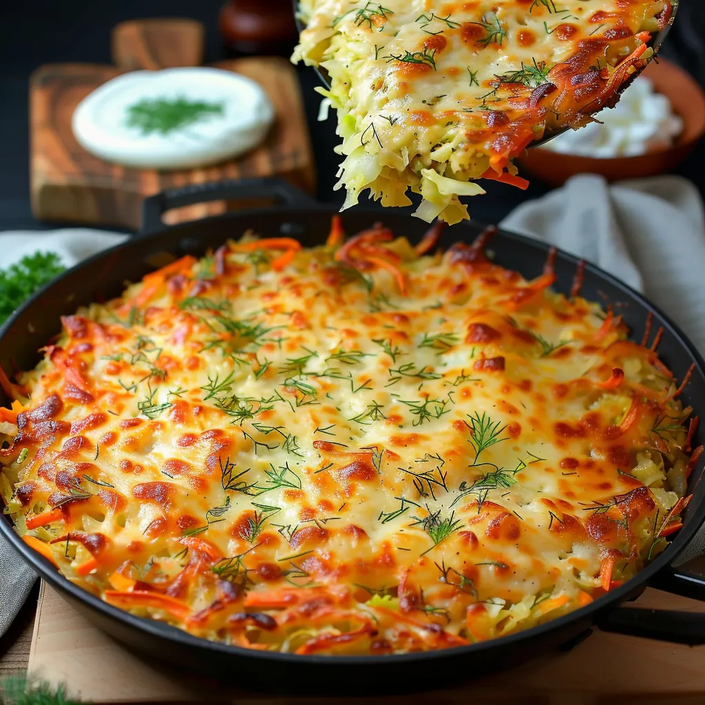A pan of food with a fork in it.
