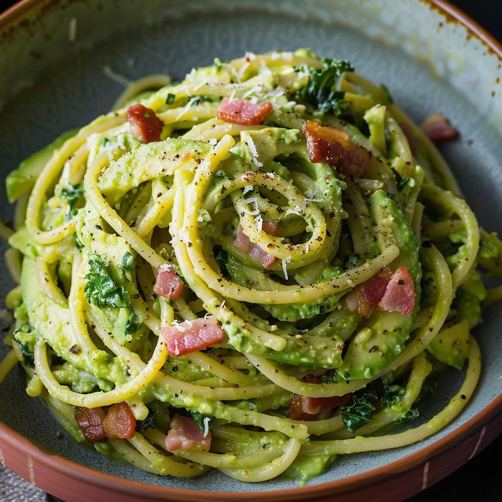A bowl of pasta with meat and vegetables.
