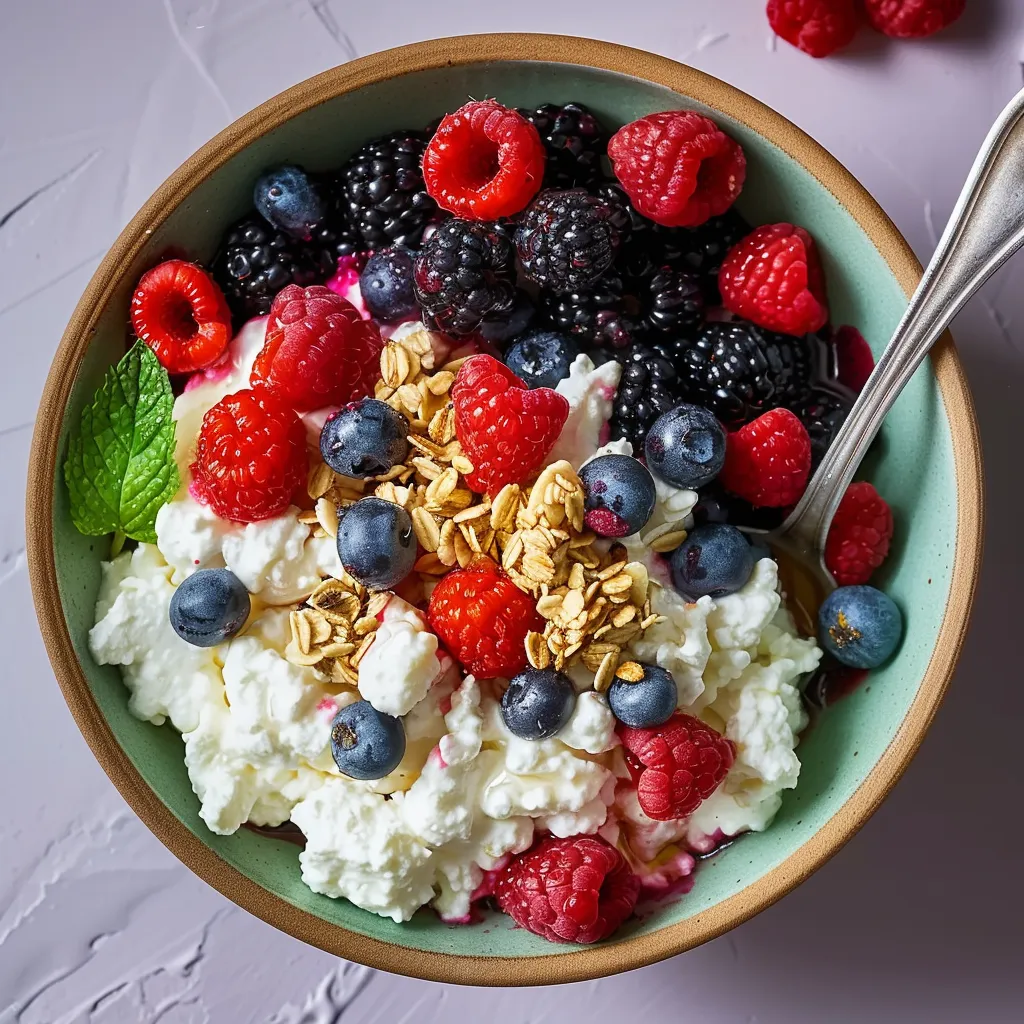 A bowl of fruit with raspberries, blueberries, and blackberries.