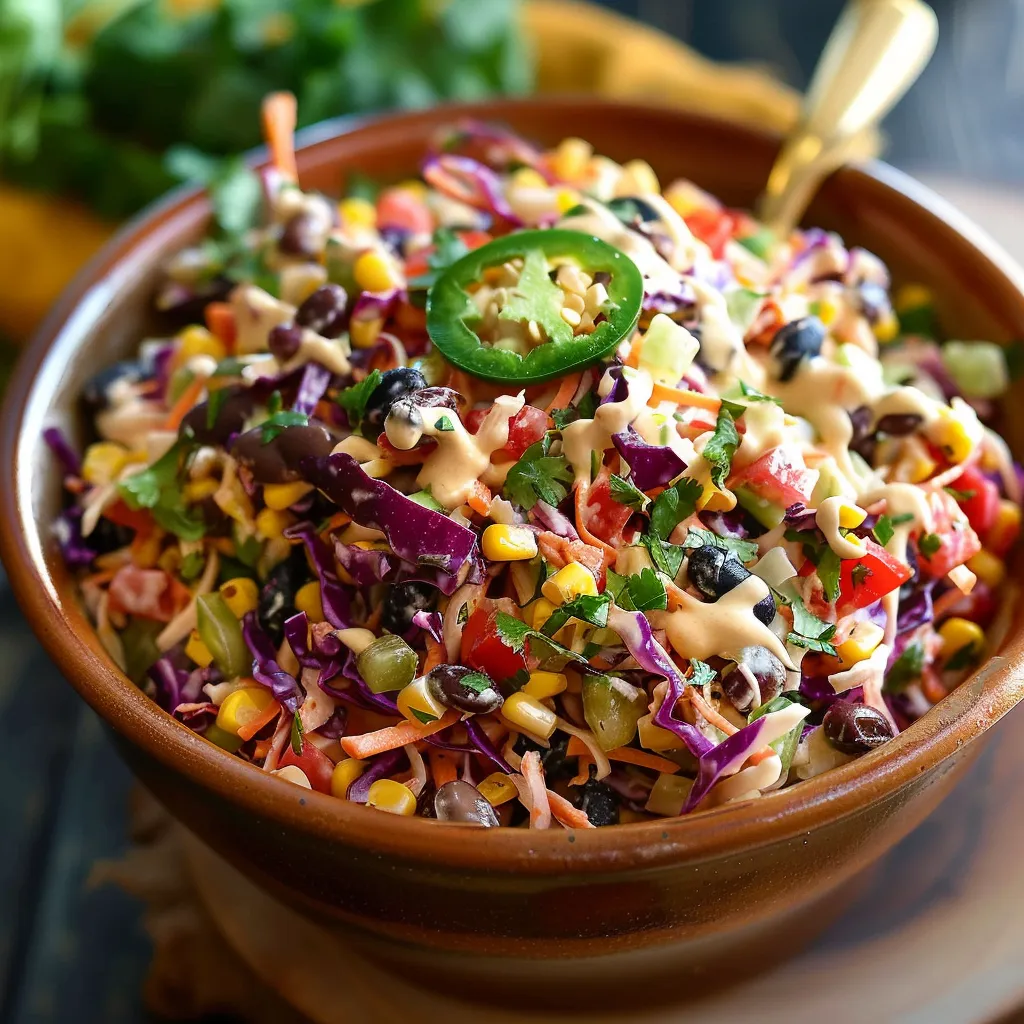 A bowl of salad with corn, tomatoes, and peppers.