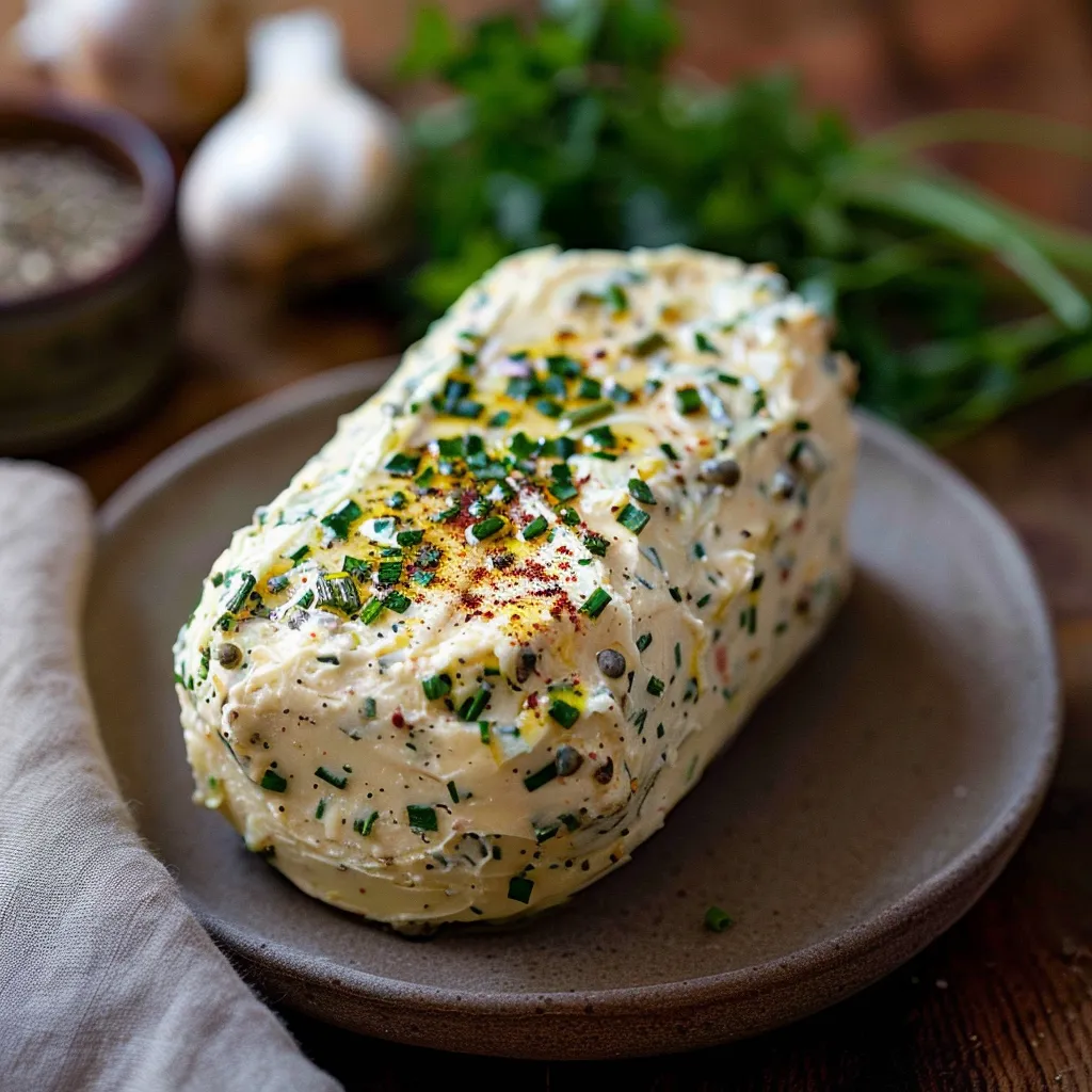 A table of food with bread and a garlic-filled dish.