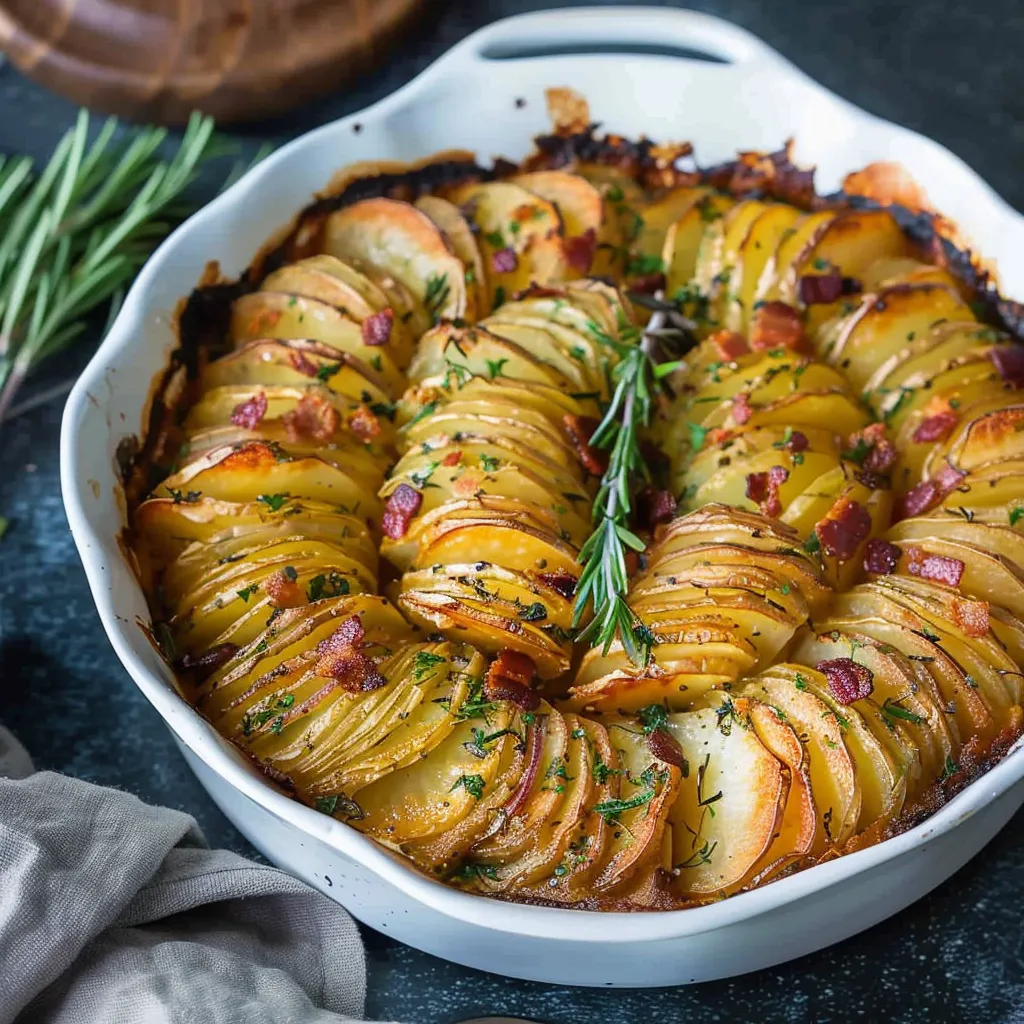 A big scoop of golden potatoes in a white bowl.