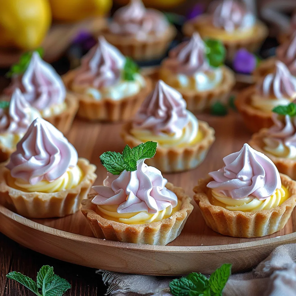 Several desserts topped with whipped cream and mint leaves.