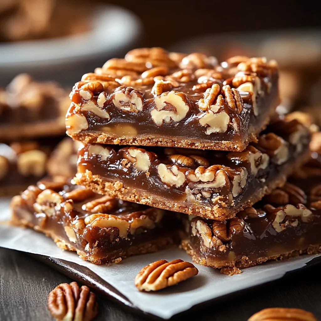 Decadent pecan turtle squares featuring gooey caramel, melted chocolate, and toasted nuts in a mouthwatering dessert bar