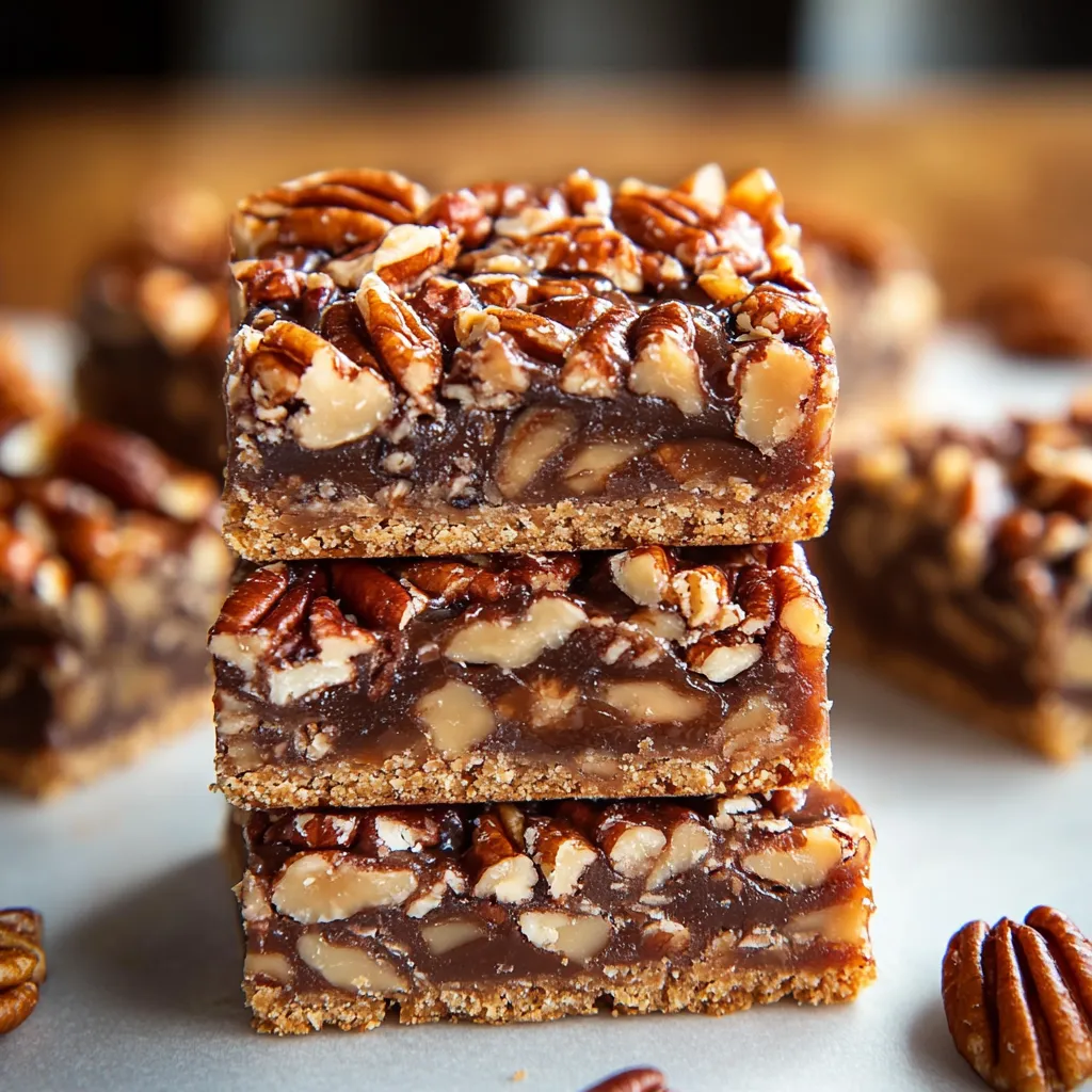 Decadent pecan turtle squares featuring gooey caramel, melted chocolate, and toasted nuts in a mouthwatering dessert bar