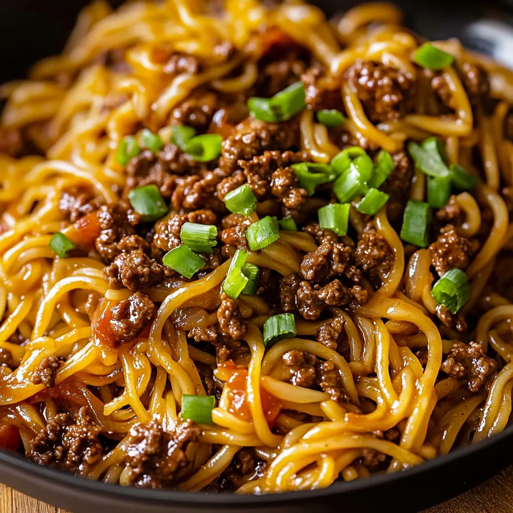 Tasty and speedy Mongolian noodles, an easy fix for a hearty dinner.