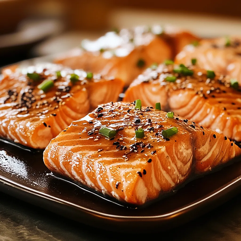 Mouthwatering honey garlic salmon showing its caramelized glaze, ready for a quick yet nutritious dinner.