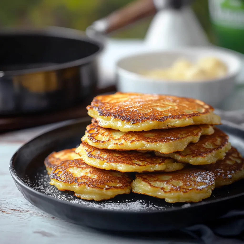 Savory German potato pancakes with a crispy exterior and soft, flavorful center.