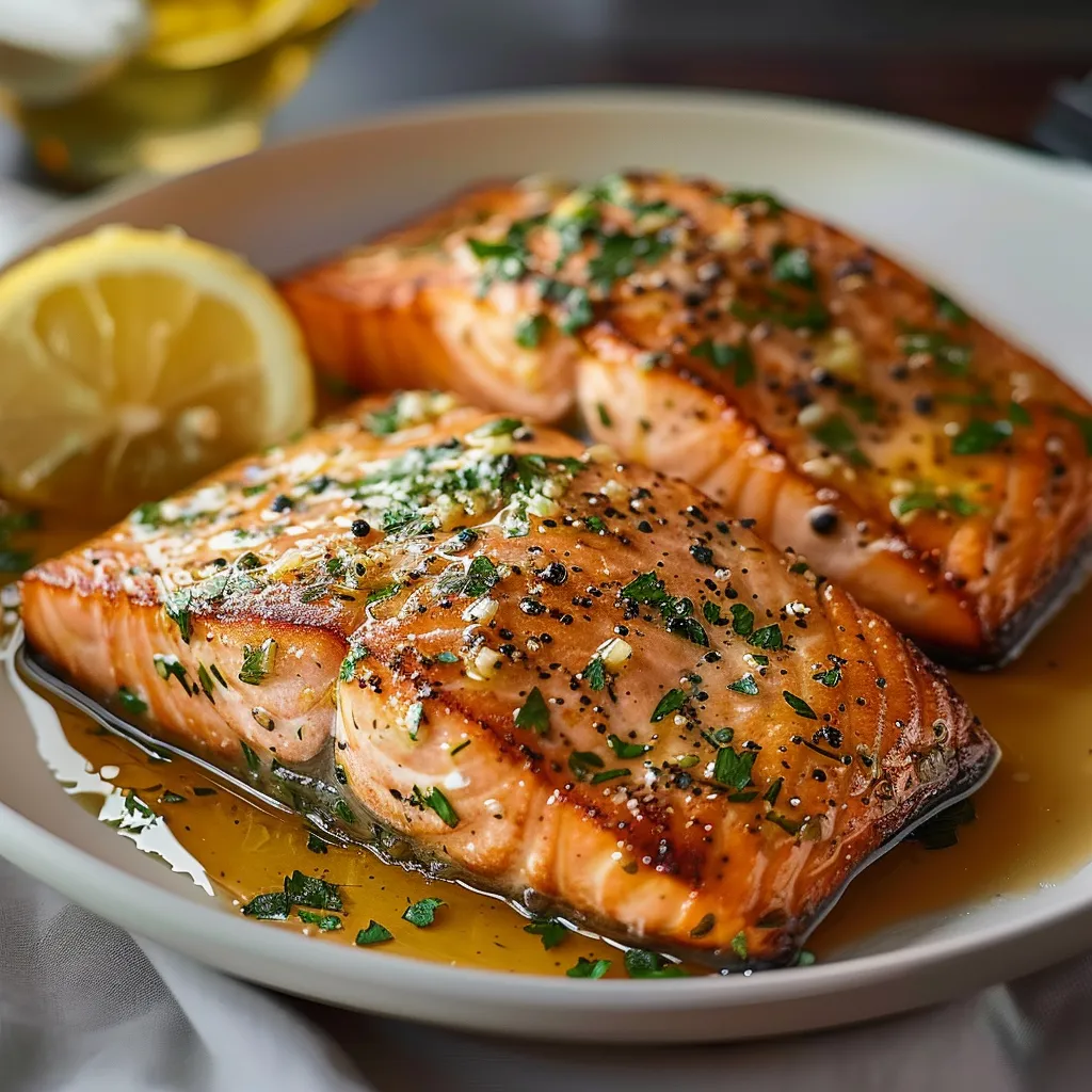 Fragrant garlic butter salmon, an easy and tasty dinner with rich flavors.