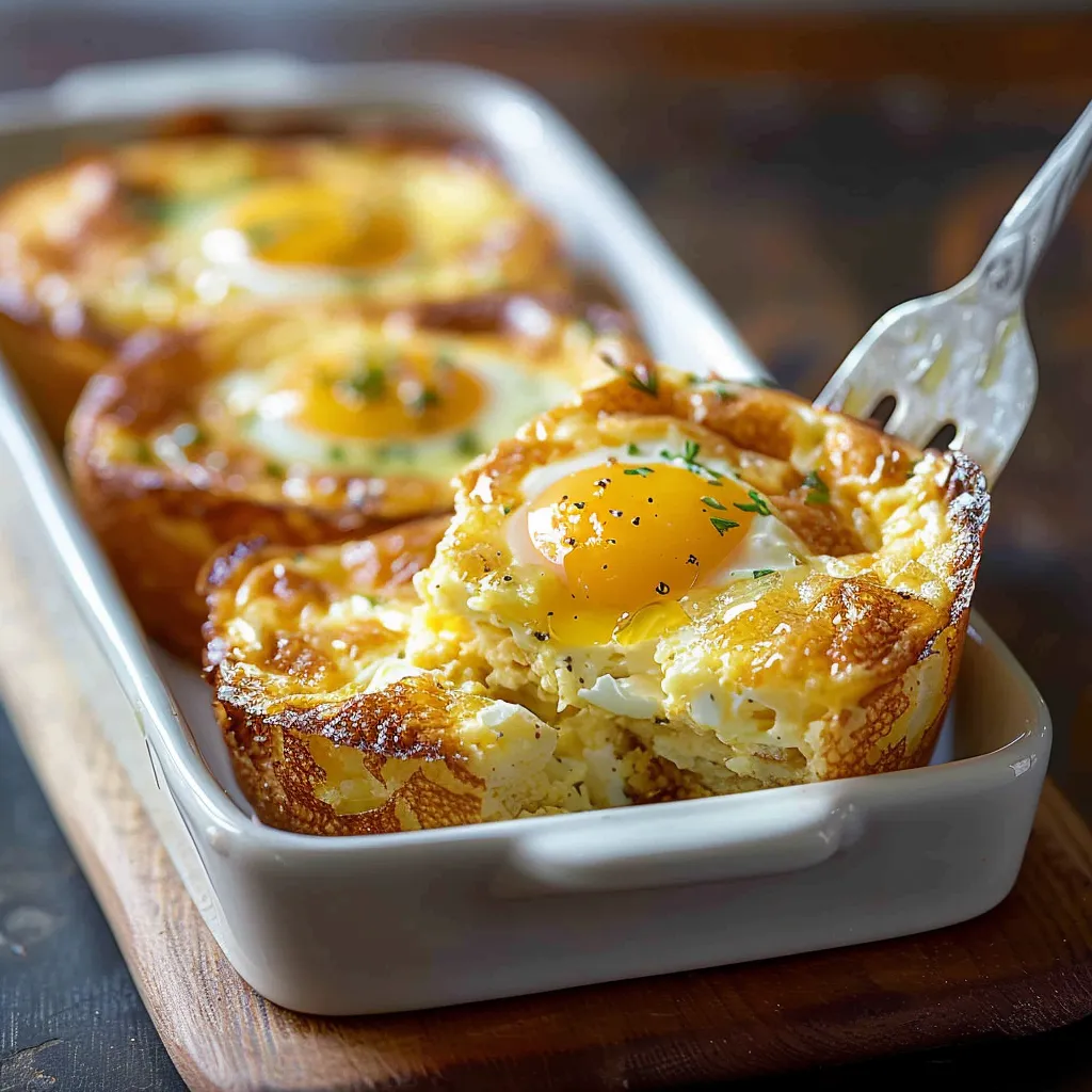 Smooth and velvety baked eggs, a simple meal for a fulfilling breakfast option.