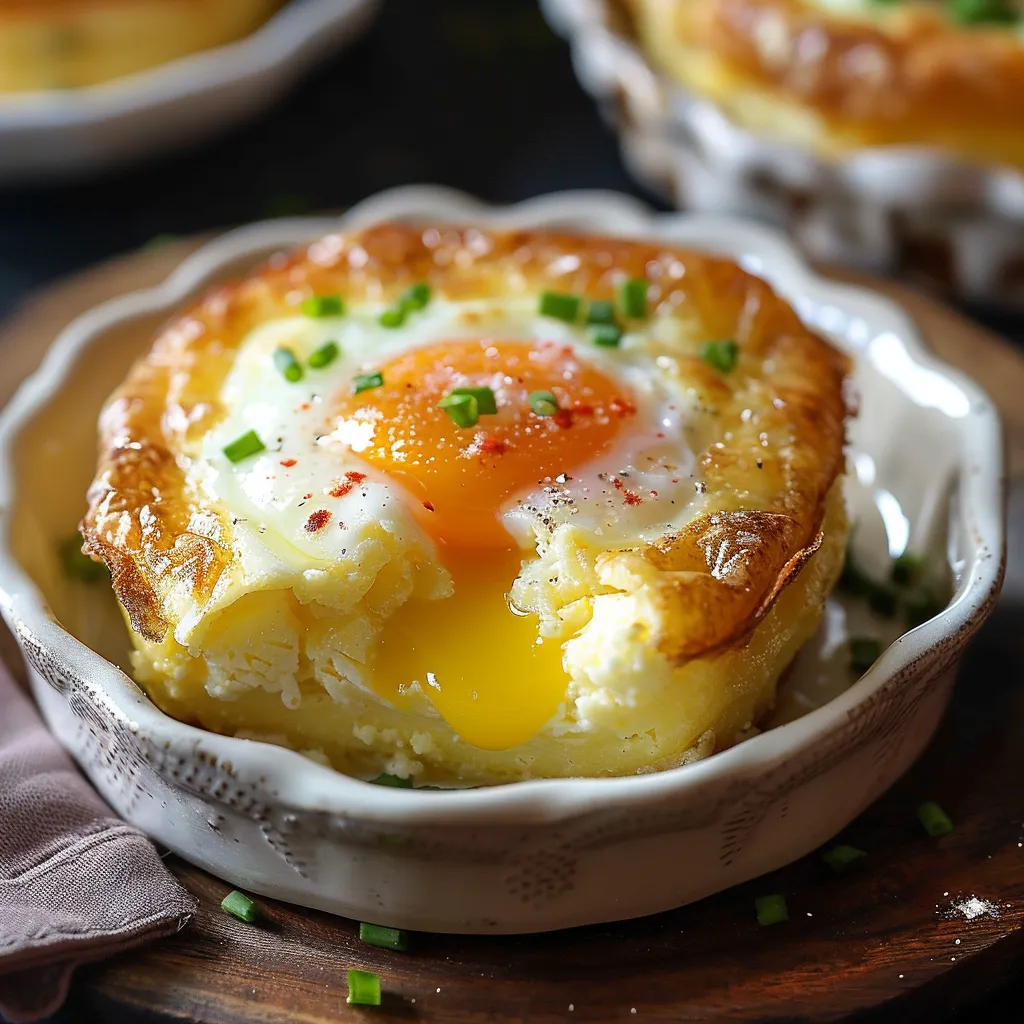 Tasty oven-baked eggs, a versatile and simple option for breakfast, lunch or dinner.