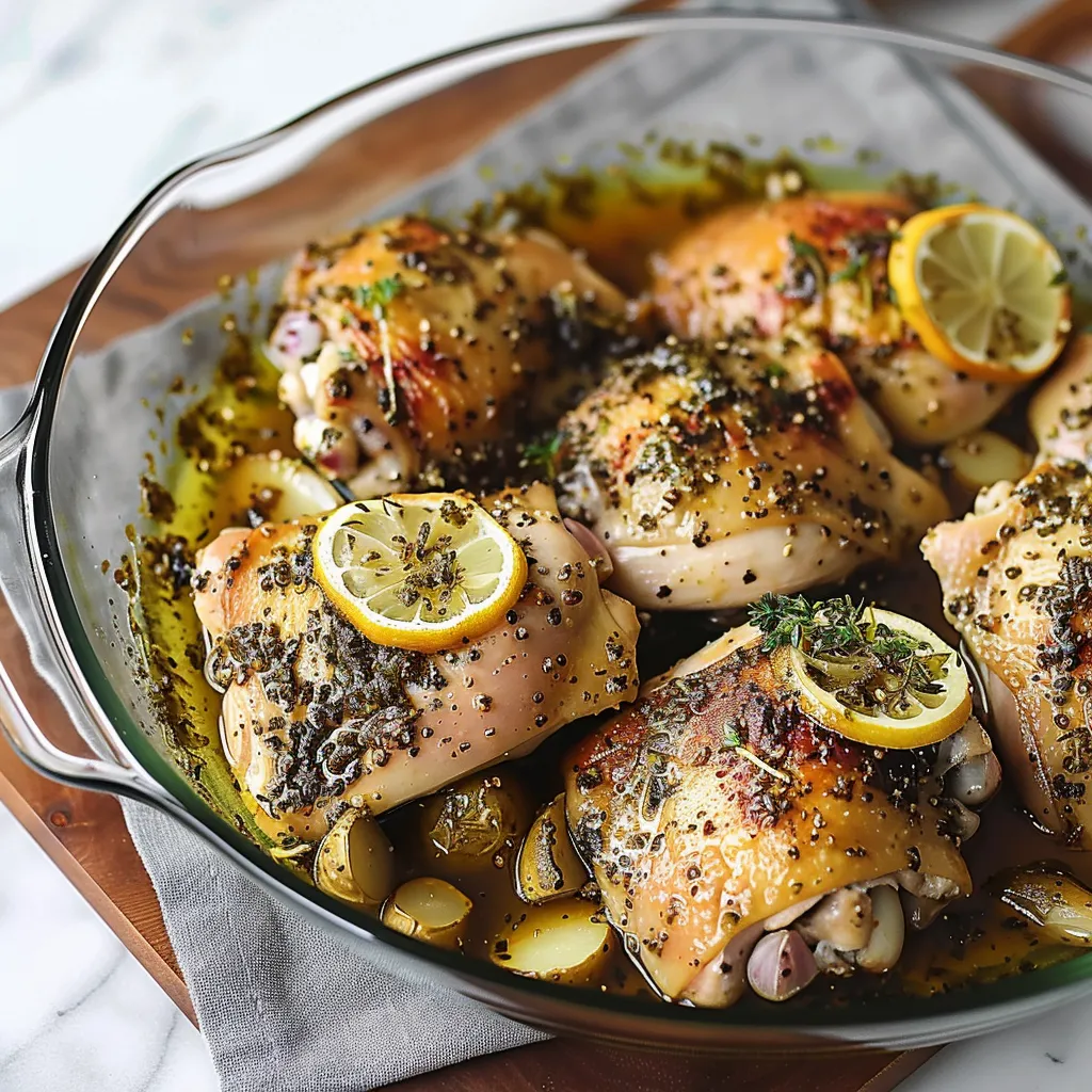 Mouth-watering Greek lemon chicken, combining tangy and hearty Mediterranean tastes.