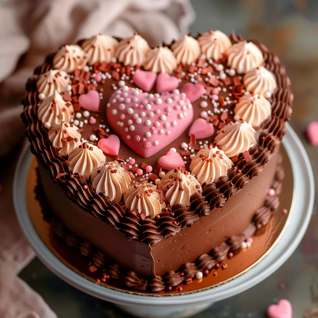 Detailed classic heart cake design guide for elegant desserts.